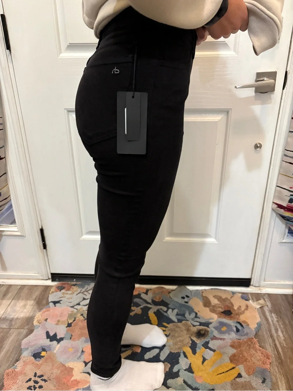 NEW ! NWT RAG & BONE Nina High-Rise Skinny Jeans Black 25